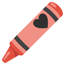 crayon and heart suit