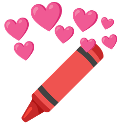 crayon and heart with arrow