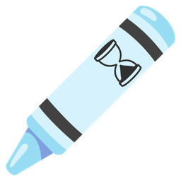 crayon and hourglass done