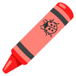 crayon and lady beetle