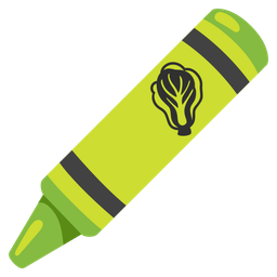 crayon and leafy green