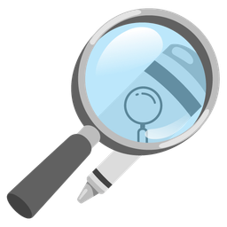 crayon and magnifying glass tilted right