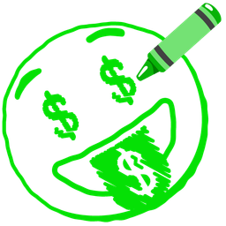 Crayon and Money-mouth face