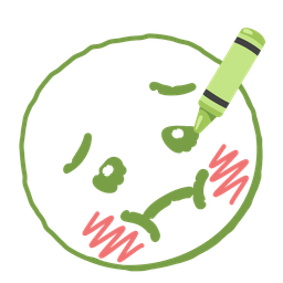 crayon and nauseated face