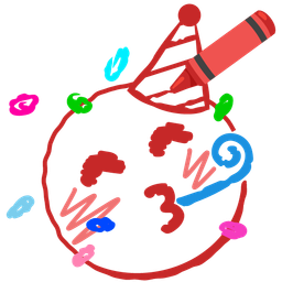 crayon and partying face