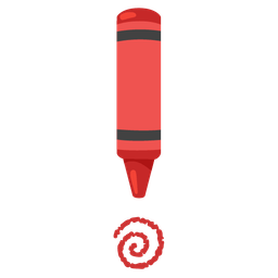 crayon and red exclamation mark