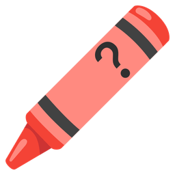 crayon and red question mark