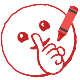 crayon and shushing face