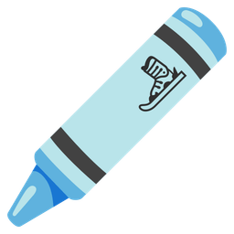 crayon and skis
