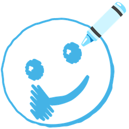 Crayon and Smiling face with tear