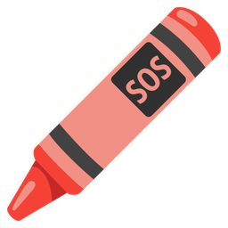 crayon and SOS button