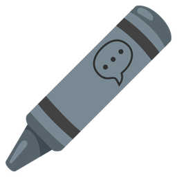 crayon and speech balloon