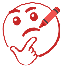 crayon and thinking face