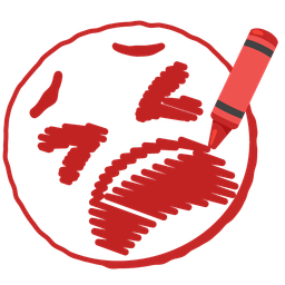 crayon and tired face