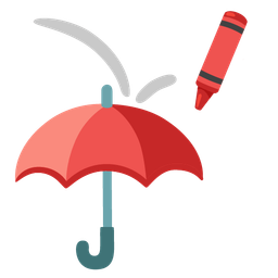 crayon and umbrella