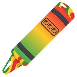 crayon and vertical traffic light