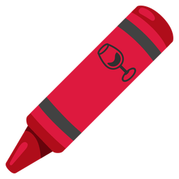 crayon and wine glass