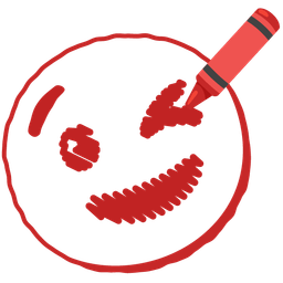 Crayon and Winking face