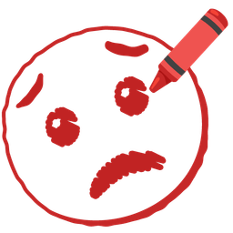 crayon and worried face