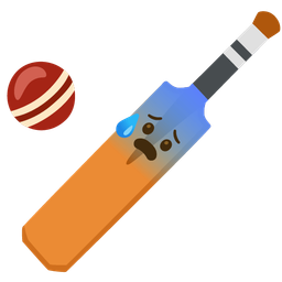 cricket game and anxious face with sweat