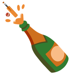 cricket game and bottle with popping cork