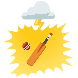cricket game and cloud with lightning