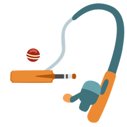 cricket game and fishing pole