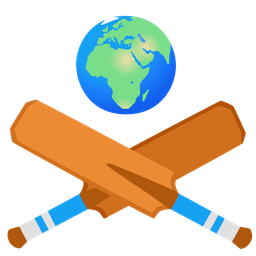 cricket game and globe showing Europe-Africa