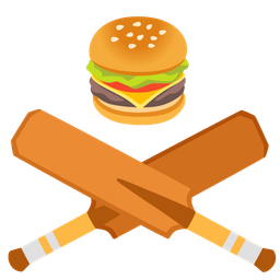 cricket game and hamburger