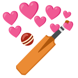 cricket game and heart with arrow