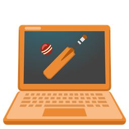 cricket game and laptop