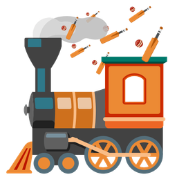 cricket game and locomotive