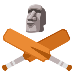 cricket game and moai