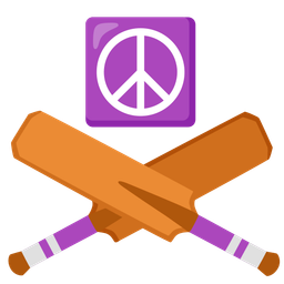 cricket game and peace symbol