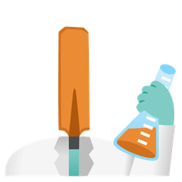 cricket game and test tube