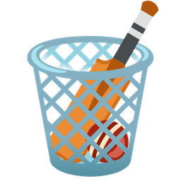 cricket game and wastebasket