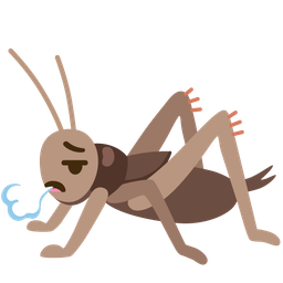 cricket and face exhaling