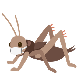 cricket and face with medical mask