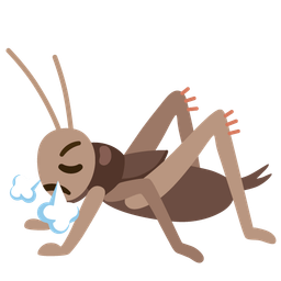 cricket and face with steam from nose