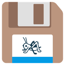 cricket and floppy disk