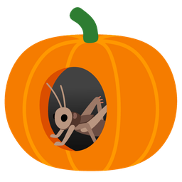 cricket and jack-o-lantern