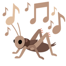 cricket and musical notes