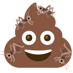 cricket and pile of poo