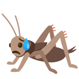 cricket and sad but relieved face