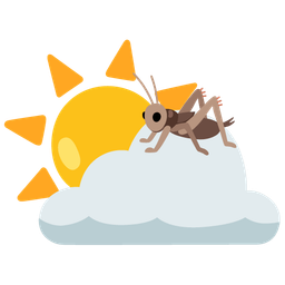 cricket and sun behind cloud