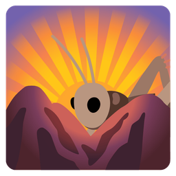 cricket and sunrise over mountains