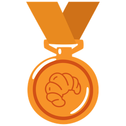 croissant and 3rd place medal
