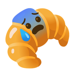 croissant and anxious face with sweat