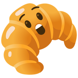 croissant and astonished face