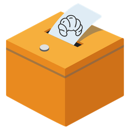 croissant and ballot box with ballot